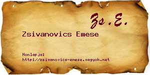 Zsivanovics Emese névjegykártya